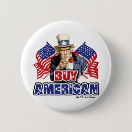 Koop Amerikaans ( Made in China ) - grappige Joke Ronde Button 5,7 Cm