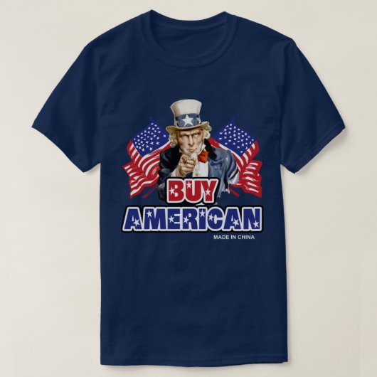 Koop Amerikaans ( Made in China ) - grappige Joke T-shirt (Design voorkant)