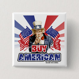 Koop Amerikaans ( Made in China ) - grappige Joke Vierkante Button 5,1 Cm