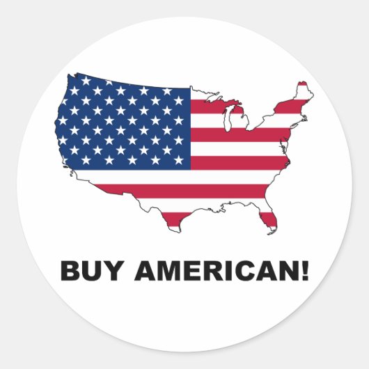 Koop Amerikaans Ronde Sticker (Voorkant)