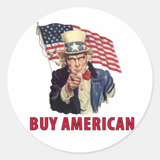 Koop Amerikaans Ronde Sticker (Voorkant)