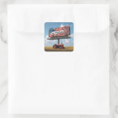 Koop Amerikaanse Billboard Met Retro Tractor Vierkante Sticker (Tas)