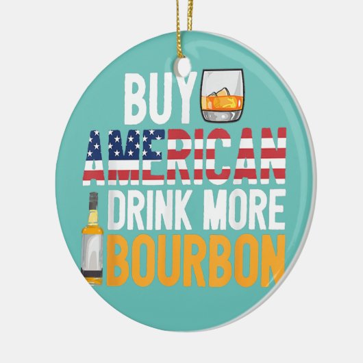 Koop Amerikaanse Drink Meer Bourbon Funny Whiskey Keramisch Ornament (Links)