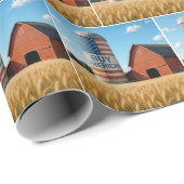 KOOP AMERIKAANSE TEKST MET VLAG OP EEN SCHUUR SILO CADEAUPAPIER (Rol Hoek)