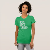 "Koop angst, verkoop groen" T-shirt vrouwen (donke (Voorkant volledig)