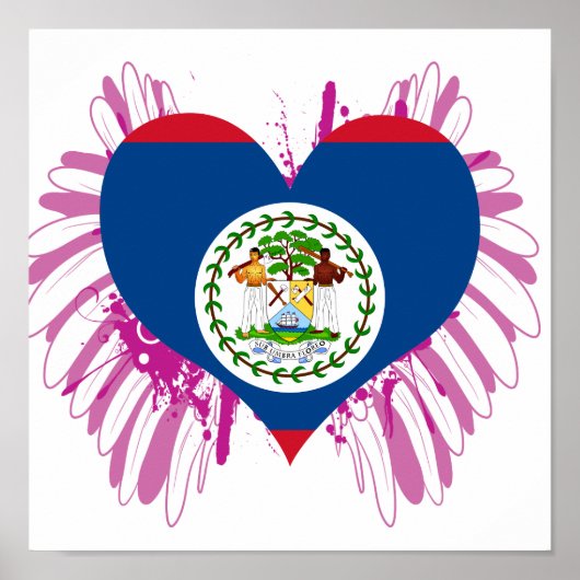 Koop Belize-vlag Poster (Voorkant)