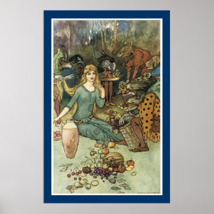 Koop bij ons met een gouden krul poster