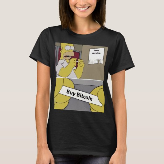 Koop Bitcoin Meme | Grappige Crypto Cartoon Kunst T-shirt (Voorkant)