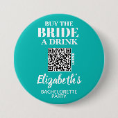 Koop Bride A Drink Bachelorette Party QR Code Ronde Button 7,6 Cm (Voorkant)