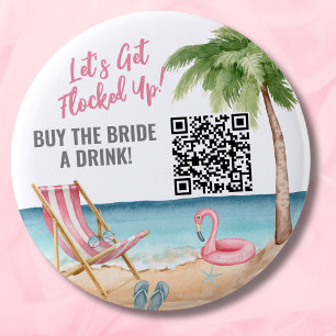 Koop Bride A Drink QR Code Ronde Button 5,7 Cm