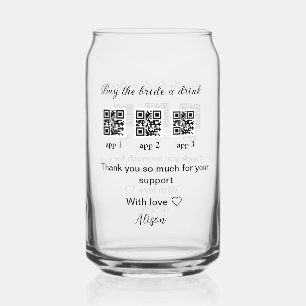 koop bride een drink scan QR code dank uInvitation Blikvorm Glas