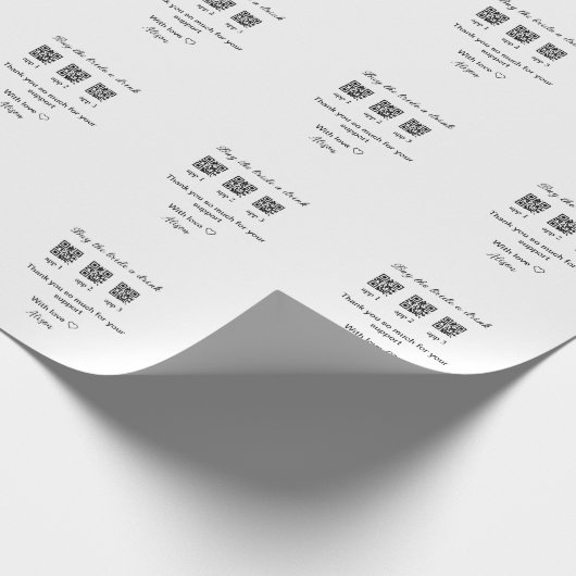 koop bride een drink scan QR code dank uInvitation Cadeaupapier (Hoek)