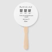 koop bride een drink scan QR code dank uInvitation Handwaaier (Voorkant)