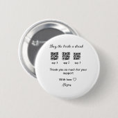 koop bride een drink scan QR code dank uInvitation Ronde Button 5,7 Cm (Voorkant /achterkant)