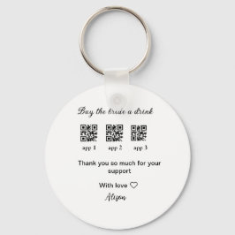 koop bride een drink scan QR code dank uInvitation Sleutelhanger