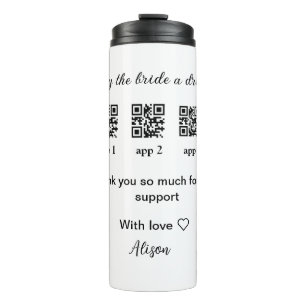 koop bride een drink scan QR code dank uInvitation Thermosbeker