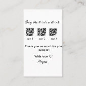 koop bride een drink scan QR code dank uInvitation Visitekaartje (Achterkant)