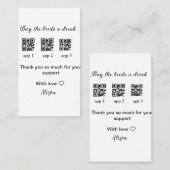 koop bride een drink scan QR code dank uInvitation Visitekaartje (Voorkant / Achterkant)