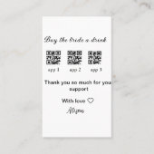 koop bride een drink scan QR code dank uInvitation Visitekaartje (Voorkant)
