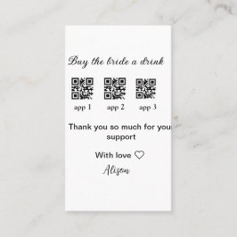 koop bride een drink scan QR code dank uInvitation Visitekaartje