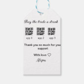 koop bruid een drankje scan QR-code dank je wel Ui Cadeaulabel (Voorkant)