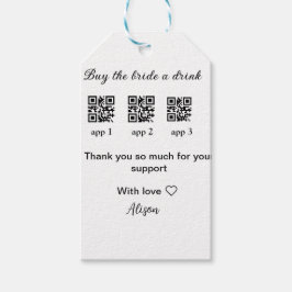koop bruid een drankje scan QR-code dank je wel Ui Cadeaulabel