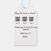 koop bruid een drankje scan QR-code dank je wel Ui Cadeaulabel (Achterkant)
