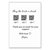 koop bruid een drankje scan QR-code dank je wel Ui Kaart (Achterkant)
