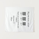 koop bruid een drankje scan QR-code dank je wel Ui Wandkleed (Voorkant (horizontaal))