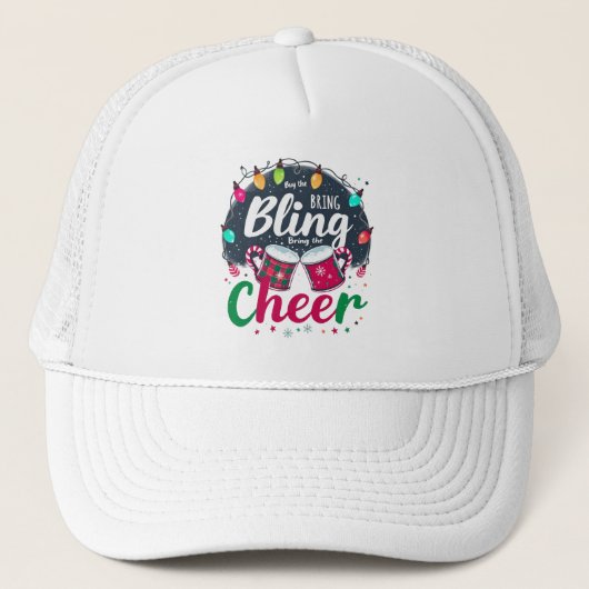 "Koop de Bling, Breng de Cheer." Trucker Pet (Voorkant)