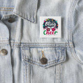 "Koop de Bling, Breng de Cheer." Vierkante Button 5,1 Cm (In situ)