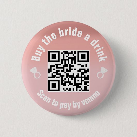 Koop de Bride Code van de Drink QR Ronde Button 5,7 Cm (Voorkant)