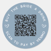 Koop de Bride een Drink Bachelorette Party QR Code Ronde Sticker (Voorkant)