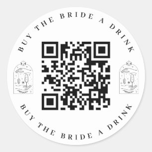 Koop de Bride een Drink Bachelorette Party QR Code Ronde Sticker