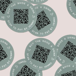 Koop de Bride een Drink Bachelorette Party QR Code Ronde Sticker