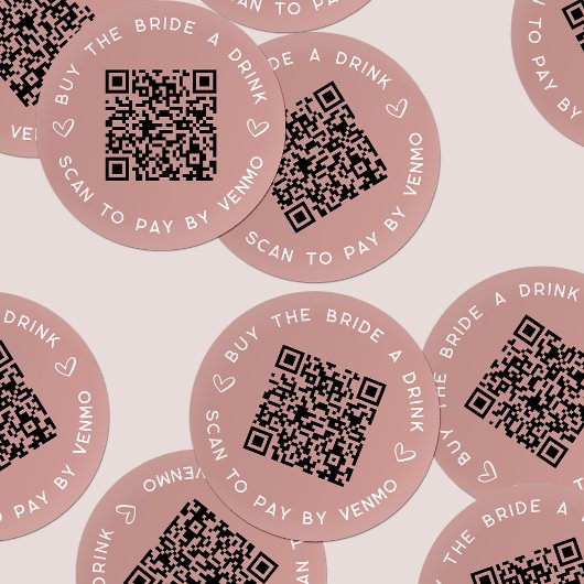 Koop de Bride een Drink Bachelorette Party QR Code Ronde Sticker