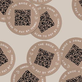 Koop de Bride een Drink Bachelorette Party QR Code Ronde Sticker