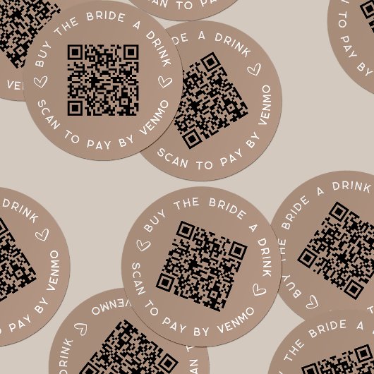 Koop de Bride een Drink Bachelorette Party QR Code Ronde Sticker