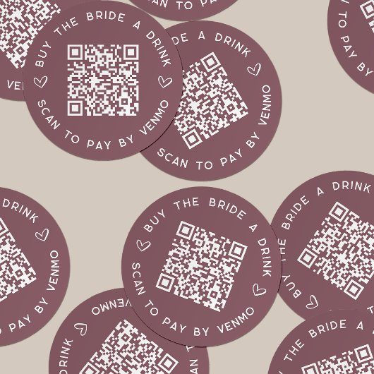 Koop de Bride een Drink Bachelorette Party QR Code Ronde Sticker