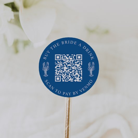 Koop de Bride een Drink Bachelorette Party QR Code Ronde Sticker