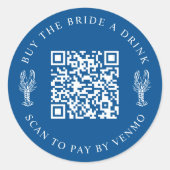 Koop de Bride een Drink Bachelorette Party QR Code Ronde Sticker (Voorkant)