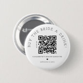 Koop de Bride een Drink QR Code Button (Voorkant /achterkant)