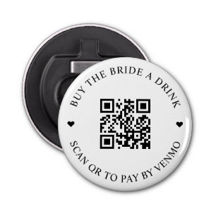 Koop de Bride een Drink QR Code Button Button Flesopener