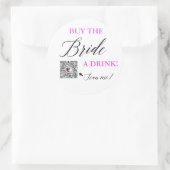 Koop de Bride een Drink QR Venmo Bachelorette Part Ronde Sticker (Tas)