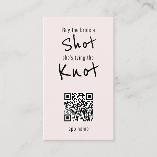Koop de Bride een Ongewenste QR Code Blush Visitekaartje (Voorkant)