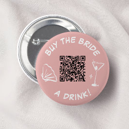 Koop De Bruid Eén Drank Meisjesavond Roze Ronde Button 5,7 Cm
