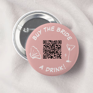 Koop De Bruid Eén Drank Meisjesavond Roze Ronde Button 5,7 Cm