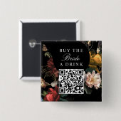 Koop de bruid een drankje Bachelorette QR-code Vierkante Button 5,1 Cm (Voorkant /achterkant)