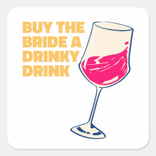 Koop de bruid een drankje Cocktail Schattig Vierkante Sticker