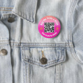 Koop de Bruid Een Drankje Disco Cowgirl QR Code Ronde Button 5,7 Cm (In situ)